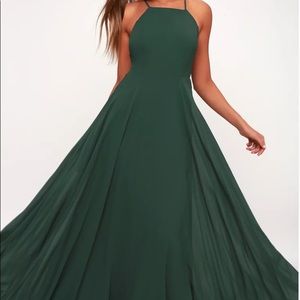 Lulus Mythical Kind Of Love Dark Green Maxi Dress